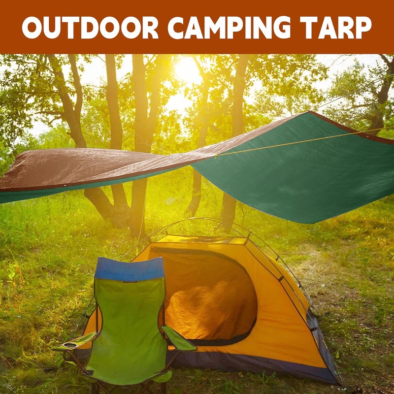 MVPNET Tarp 15x30 ft 100% Waterproof 7mil Durable Grommets and Reinforced Edges,Uv Resistant,Green/Brown Tarp,Emergency Rain Shelter,Outdoor Cover and Camping Use -by - Image 5